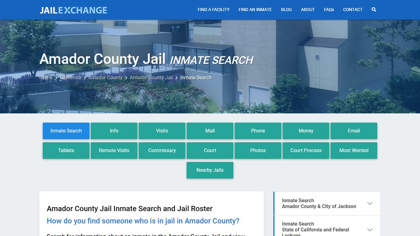 Inmate Search: Roster & Mugshots - Amador County Jail, CA - Jail Exchange